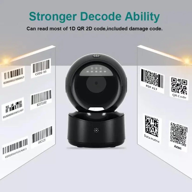 Scanner de codes-barres 2D de bureau NETUM NT-A5 – USB mains libres, 1D/2D/QR