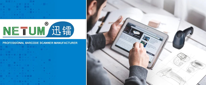 Scanner de codes-barres 2D de bureau NETUM NT-A5 – USB mains libres, 1D/2D/QR