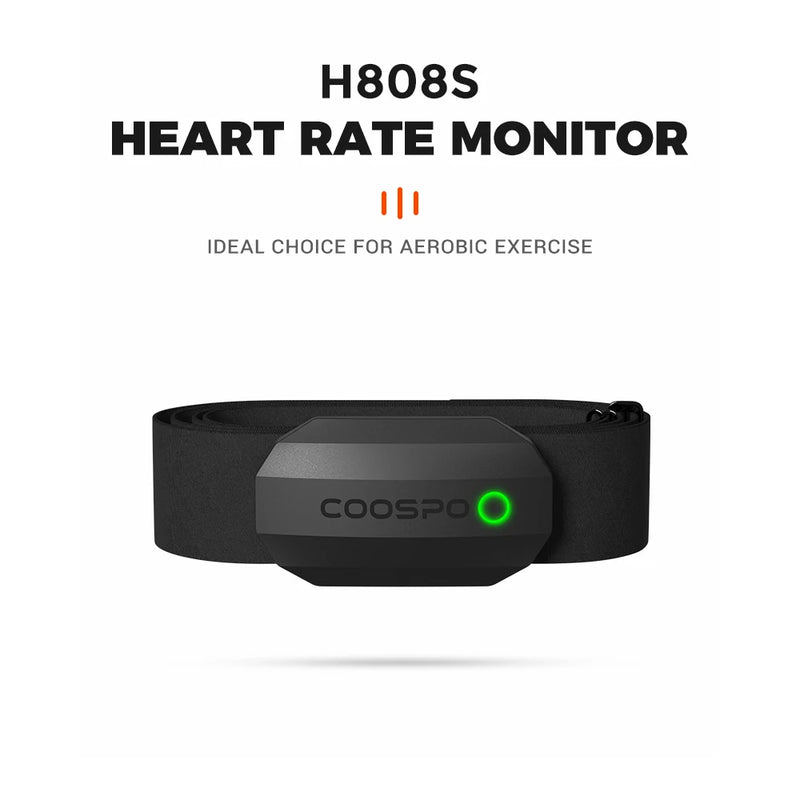Ceinture cardio COOSPO H808S – Bluetooth & ANT+, Garmin, Wahoo, Zwift, vélo