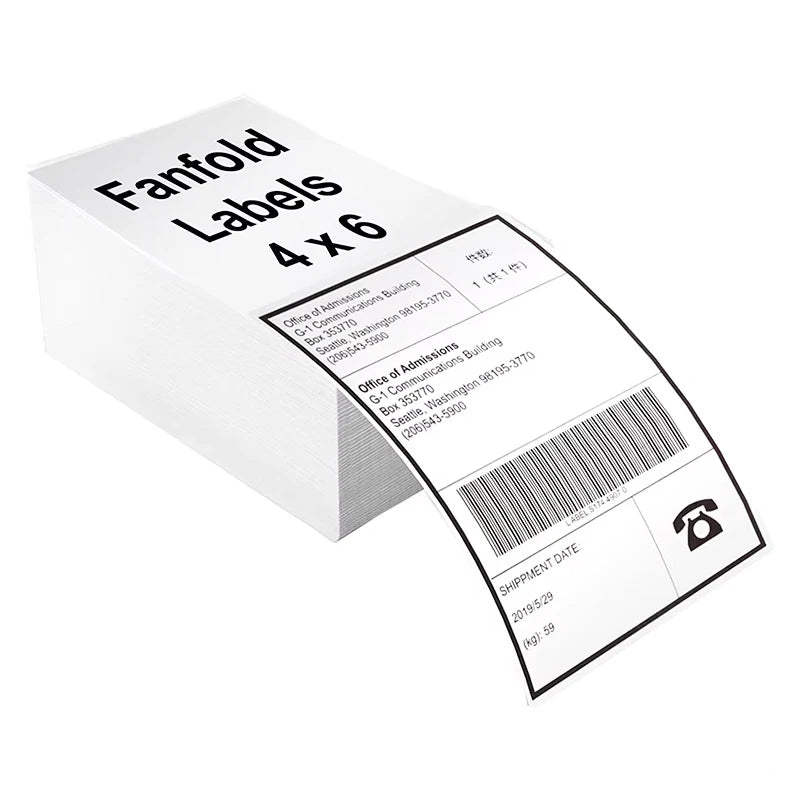 Étiquettes thermiques d'expédition 4x6" (100x150 mm) – imperméables, blanches