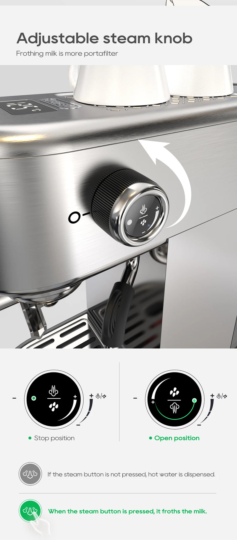 Machine à café expresso HiBREW H10B – 20 bar, semi-auto, chaud & froid