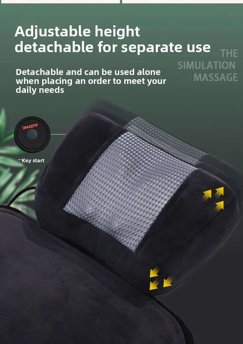 Coussin de massage chauffant – airbag lombaire réglable, bureau, voiture