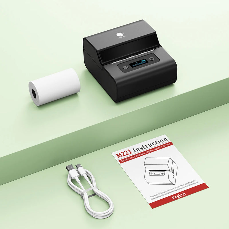 Imprimante d'étiquettes Phomemo M221 – Bluetooth sans fil, large 20-80 mm, 203 DPI