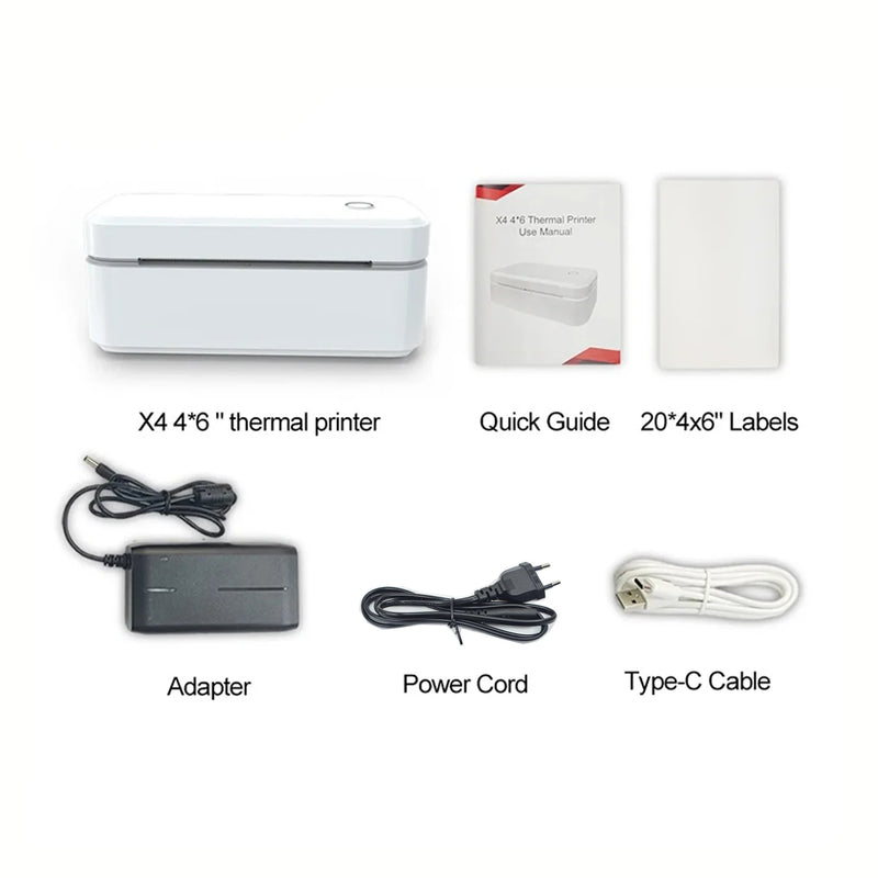 Imprimante d'étiquettes thermique Marklife X4 – 4x6, Bluetooth, reconnaissance auto