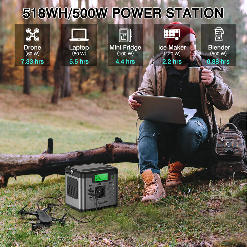 Centrale électrique SWAREY S500 Pro 518Wh – 500W + panneau solaire 100W