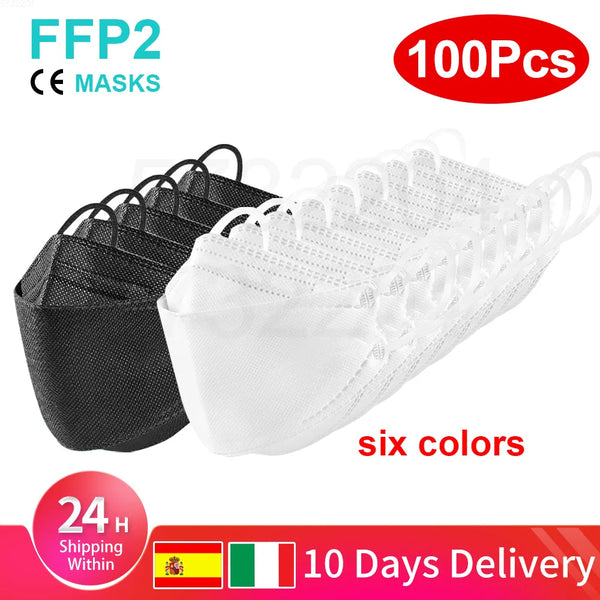 Masques FFP2 KN95 CE réutilisables – anti-poussière, lot de 10 à 100