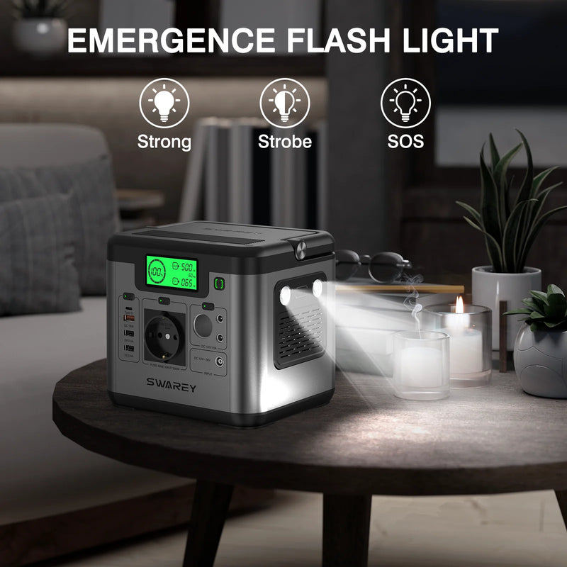 Centrale électrique SWAREY S500 Pro 518Wh – 500W + panneau solaire 100W