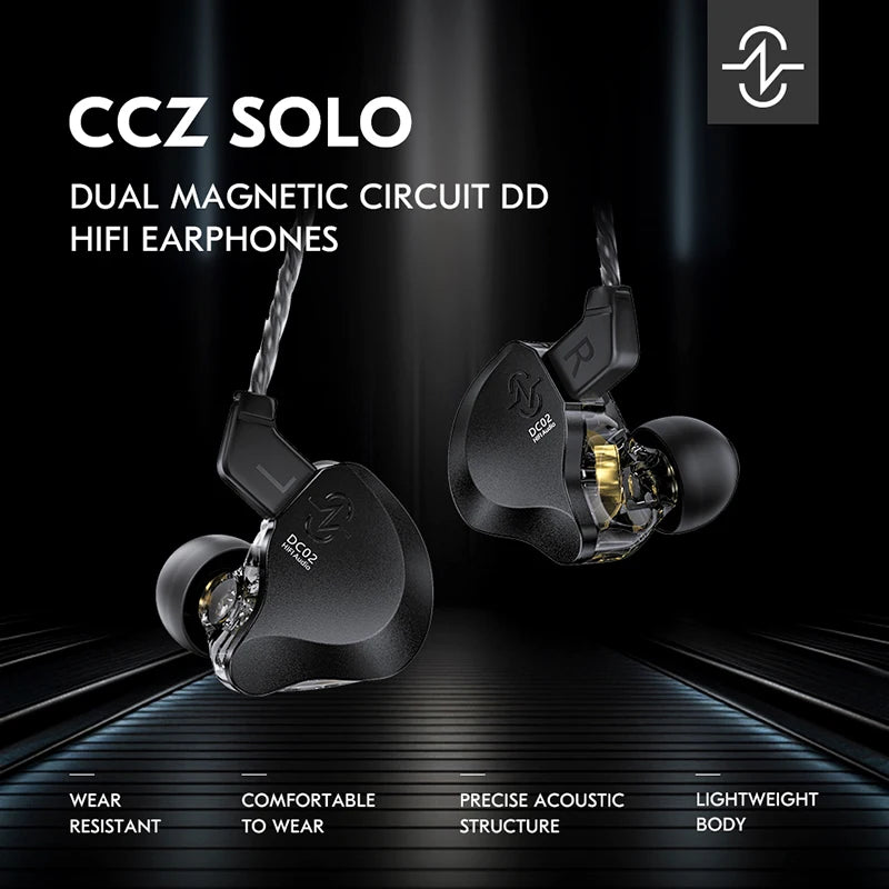 Écouteurs CCZ SOLO DC02 – intra-auriculaires HiFi filaires, driver 10 mm