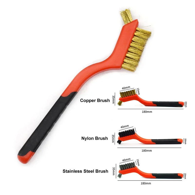 Brosse métallique 7" AlexHoumie – nylon, laiton et acier, anti-rouille