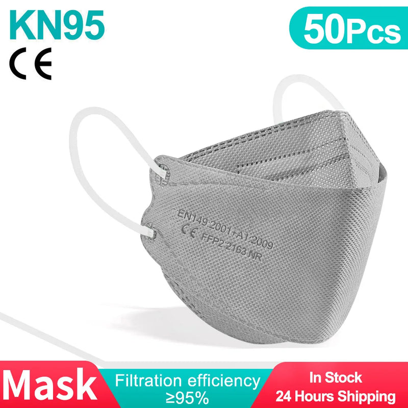 Masques FFP2 KN95 CE réutilisables – anti-poussière, lot de 10 à 100