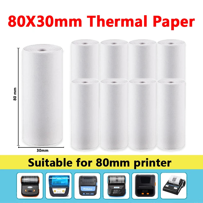 Papier thermique pour reçus 80 mm GOOJPRT – rouleaux blancs, compatible caisse POS