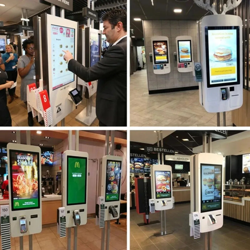 Kiosque de commande tactile 24/27/32" – borne POS restauration rapide