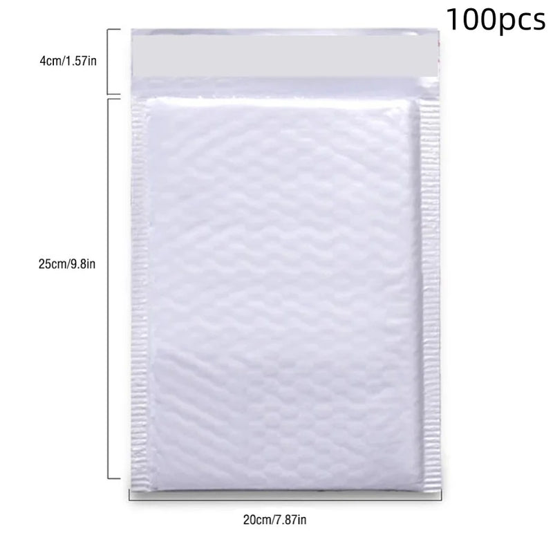 Enveloppes à bulles d'expédition blanches – auto-adhésives et étanches, lot de 50/100