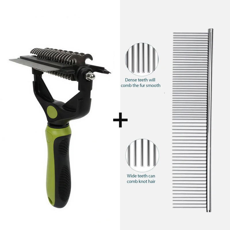 Brosse de toilettage 3 en 1 chien & chat – démêloir, coupe-nœuds, peigne