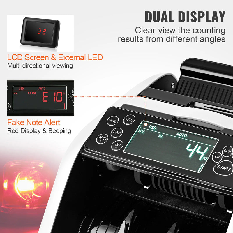 Compteur de billets SucceBuy – 1000 billets/min, détection faux UV/MG/IR/DD