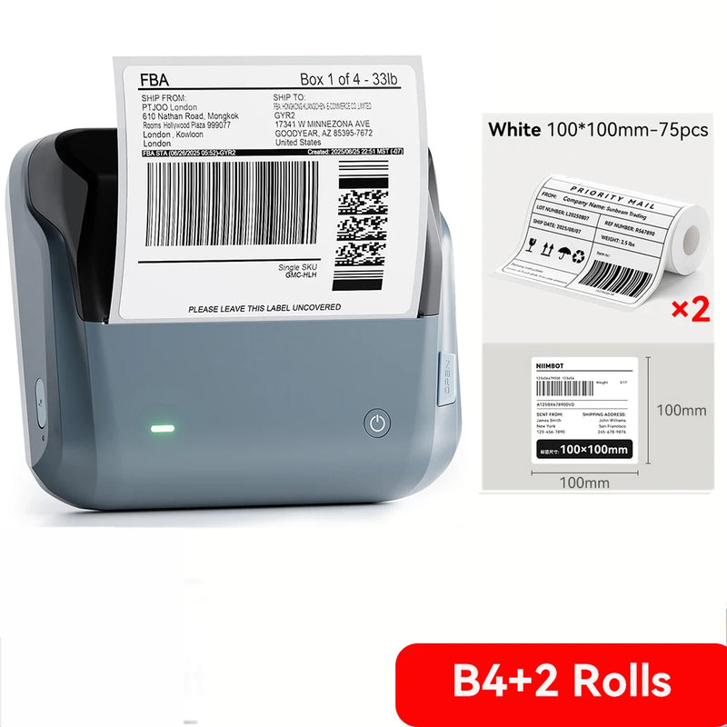 Imprimante d'étiquettes thermique Niimbot B4 – Bluetooth, 203 dpi, largeur 20-110 mm