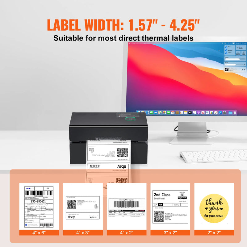 Imprimante d'étiquettes thermique 4x6 300 dpi – Bluetooth, 150 mm/s, expédition