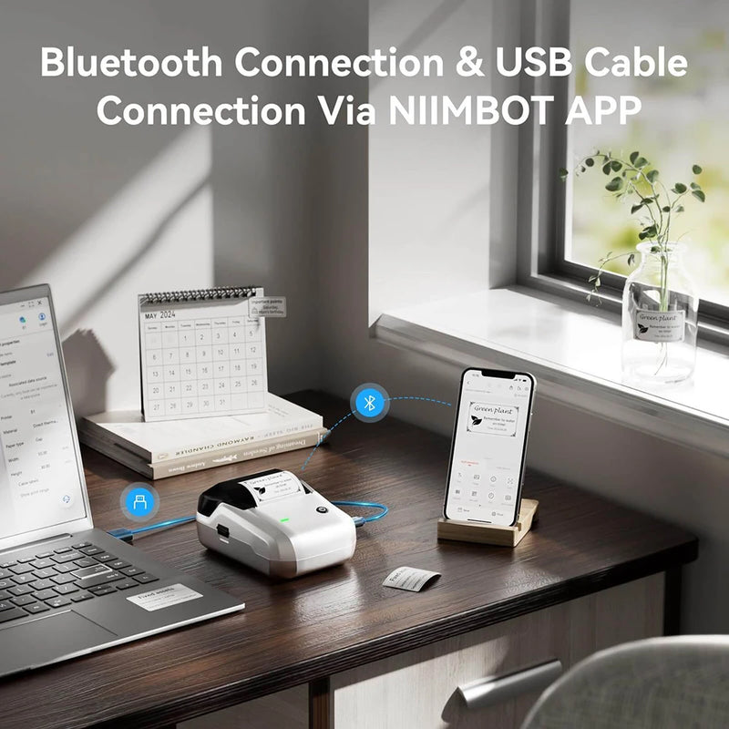 Étiqueteuse thermique NiiMbot B1 – Bluetooth sans fil, 203 DPI, portable