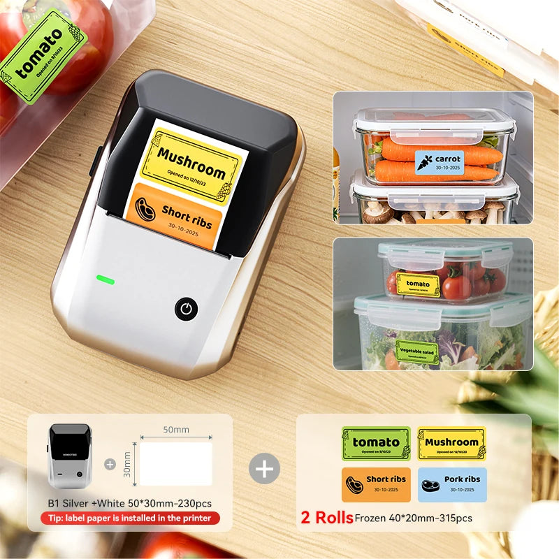 Étiqueteuse thermique NiiMbot B1 – Bluetooth sans fil, 203 DPI, portable