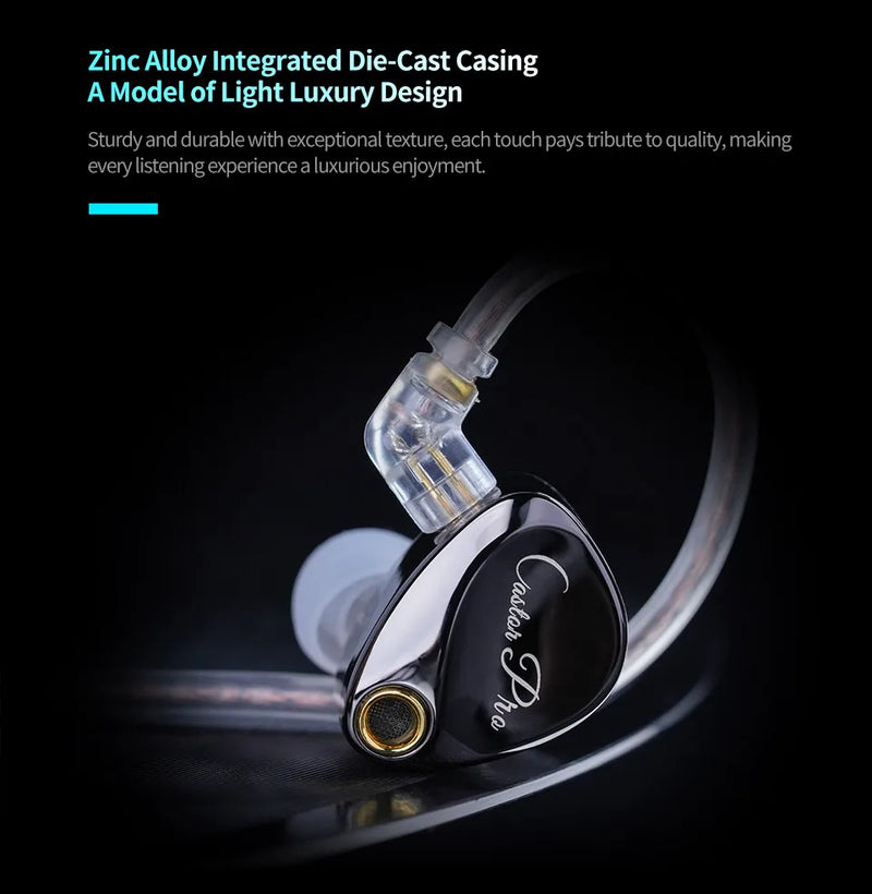 Écouteurs KZ Castor PRO – intra-auriculaires HiFi, câble détachable, basses