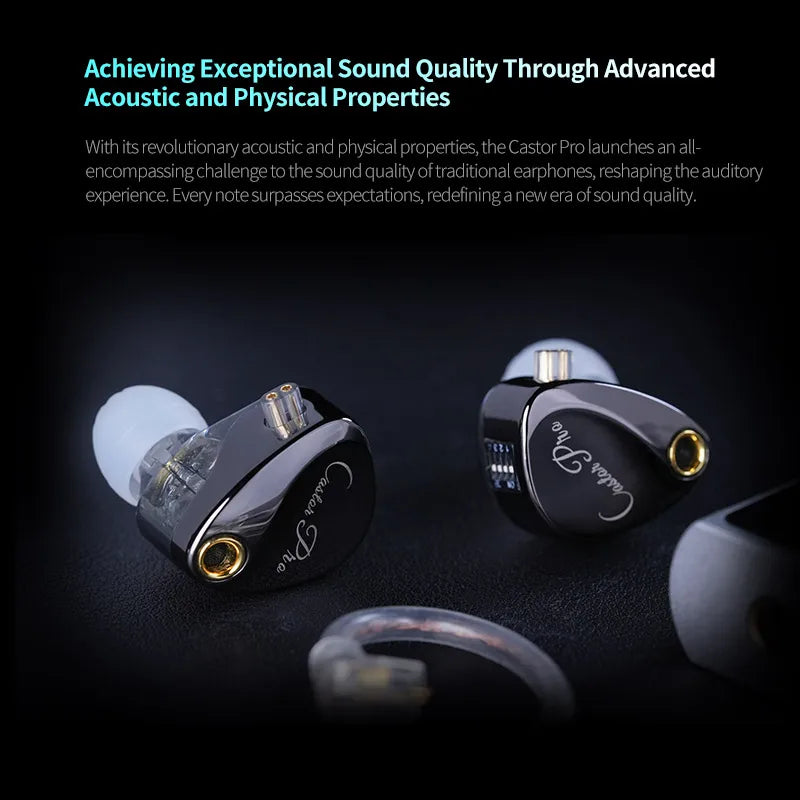 Écouteurs KZ Castor PRO – intra-auriculaires HiFi, câble détachable, basses