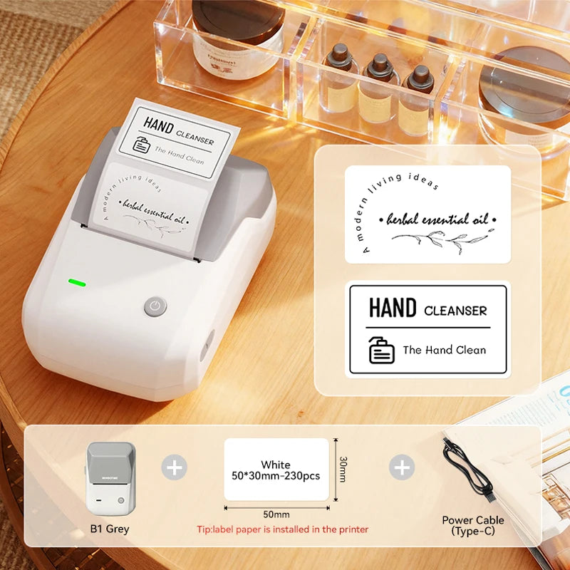 Imprimante d'étiquettes thermique NiiMbot B21 – Bluetooth sans encre, batterie 1500 mAh