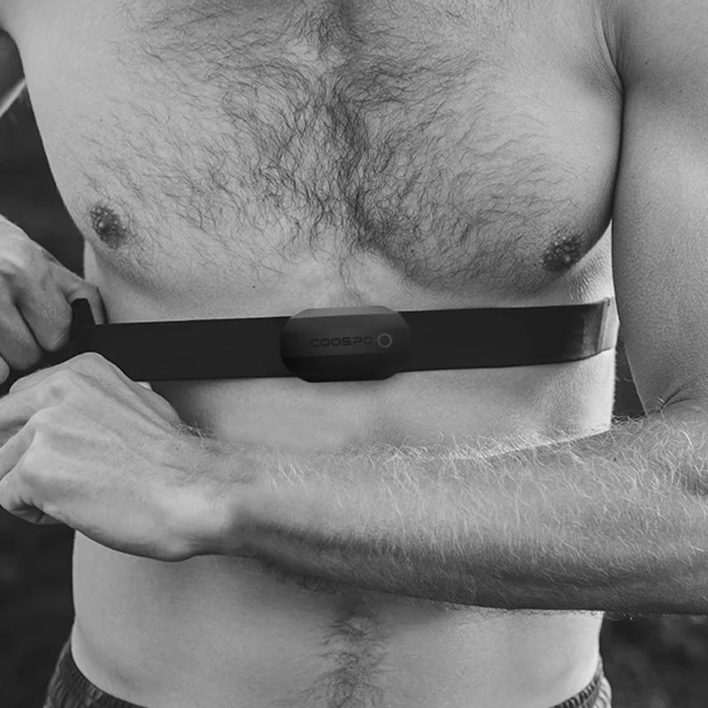 Ceinture cardio COOSPO H808S – Bluetooth & ANT+, Garmin, Wahoo, Zwift, vélo