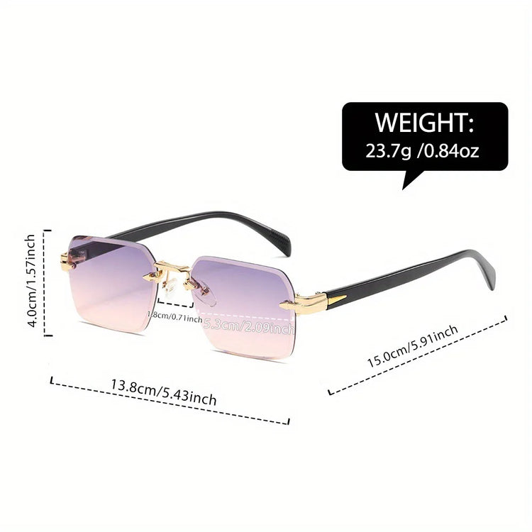 Lunettes de soleil unisexes sans monture – verres dégradés, UV400, tendance