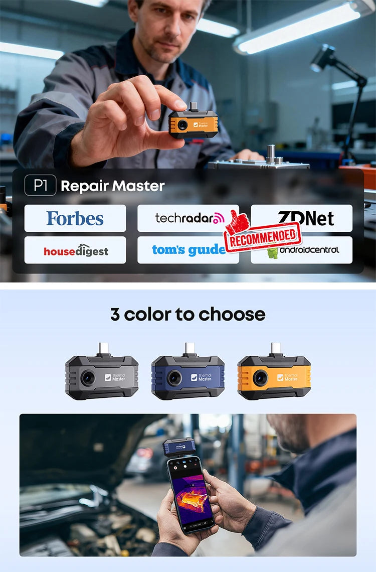 Caméra thermique Thermal Master P1 – iPhone & Android, 320x240, 600°C