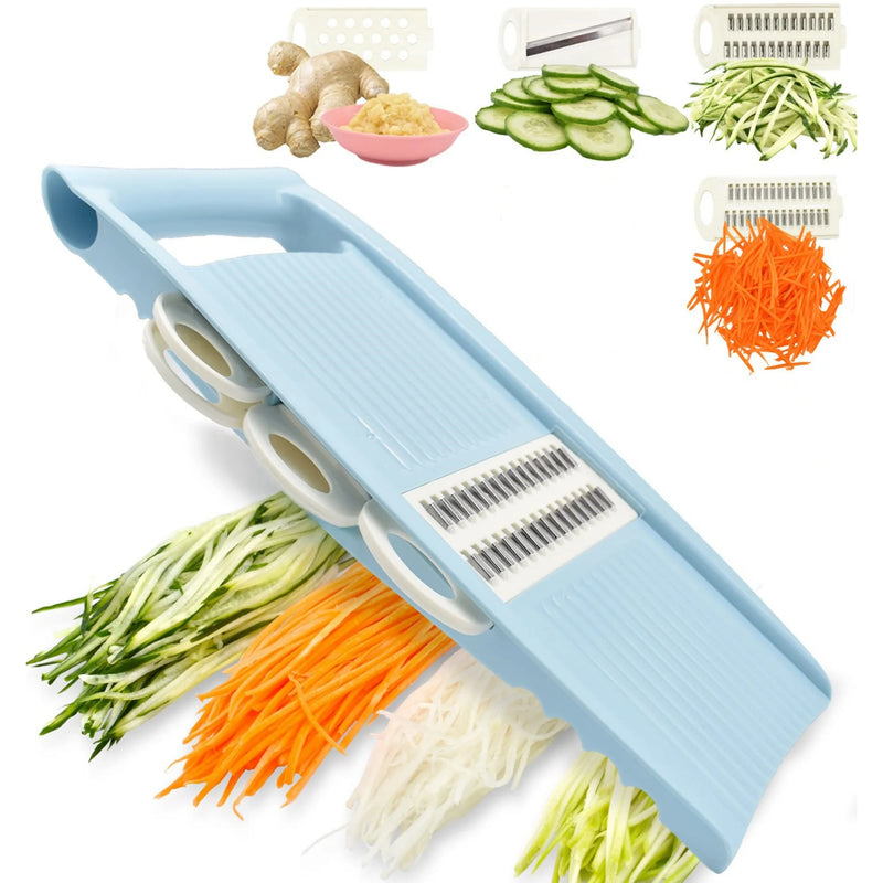 Trancheur légumes 5 en 1 – râpe manuelle, coupe-frites, mandoline cuisine