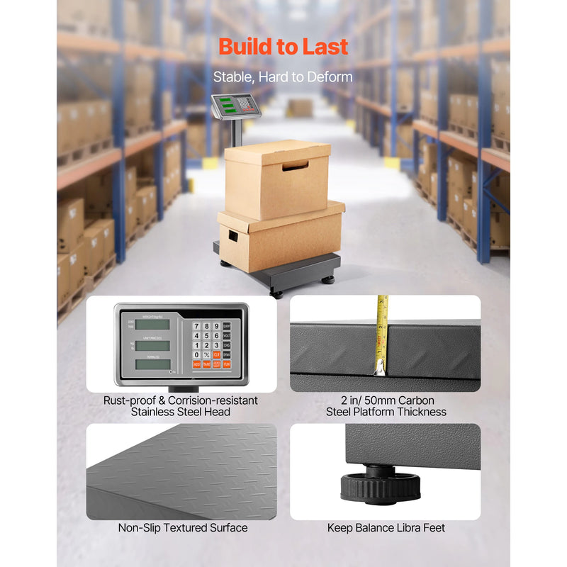 Balance plateforme numérique SucceBuy 300 kg – précision 50 g, tare, CA/CC