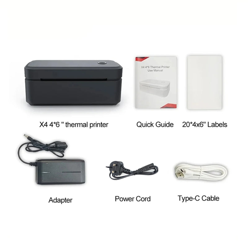 Imprimante d'étiquettes thermique Marklife X4 – 4x6, Bluetooth, reconnaissance auto