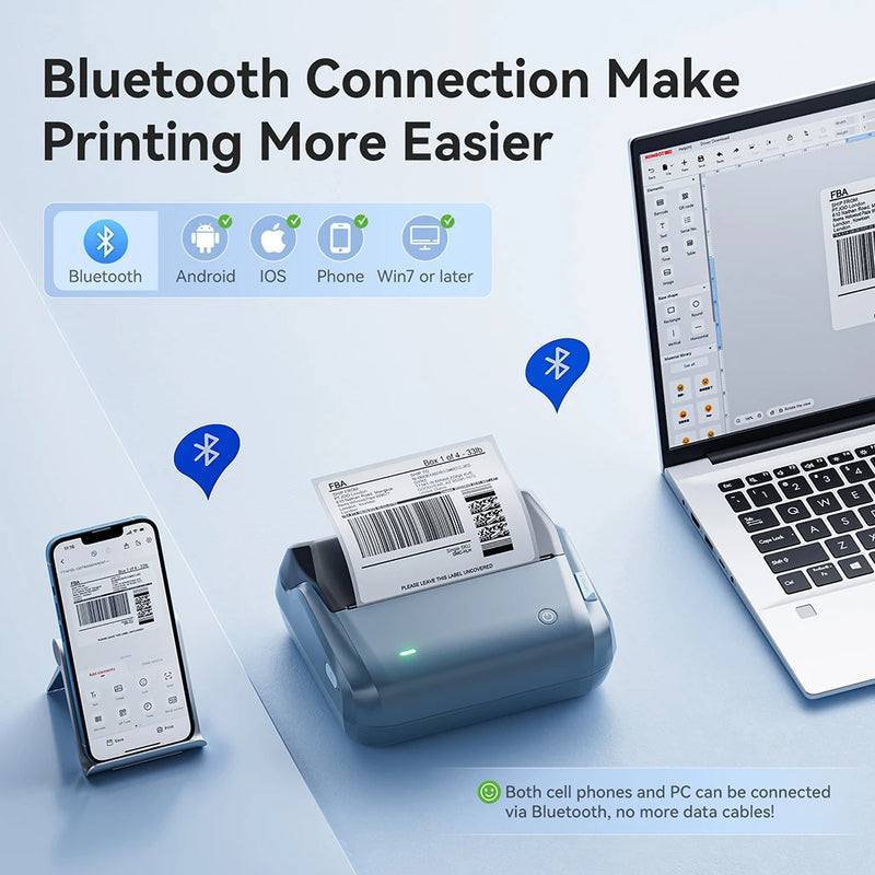 Imprimante d'étiquettes thermique Niimbot B4 – Bluetooth, 203 dpi, largeur 20-110 mm