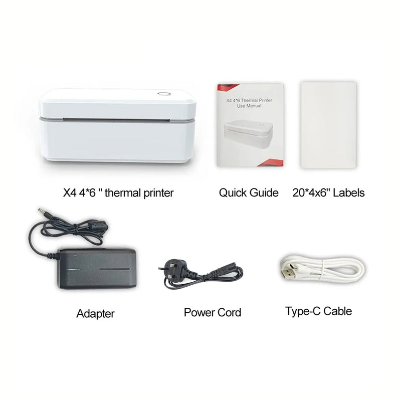 Imprimante d'étiquettes thermique Marklife X4 – 4x6, Bluetooth, reconnaissance auto