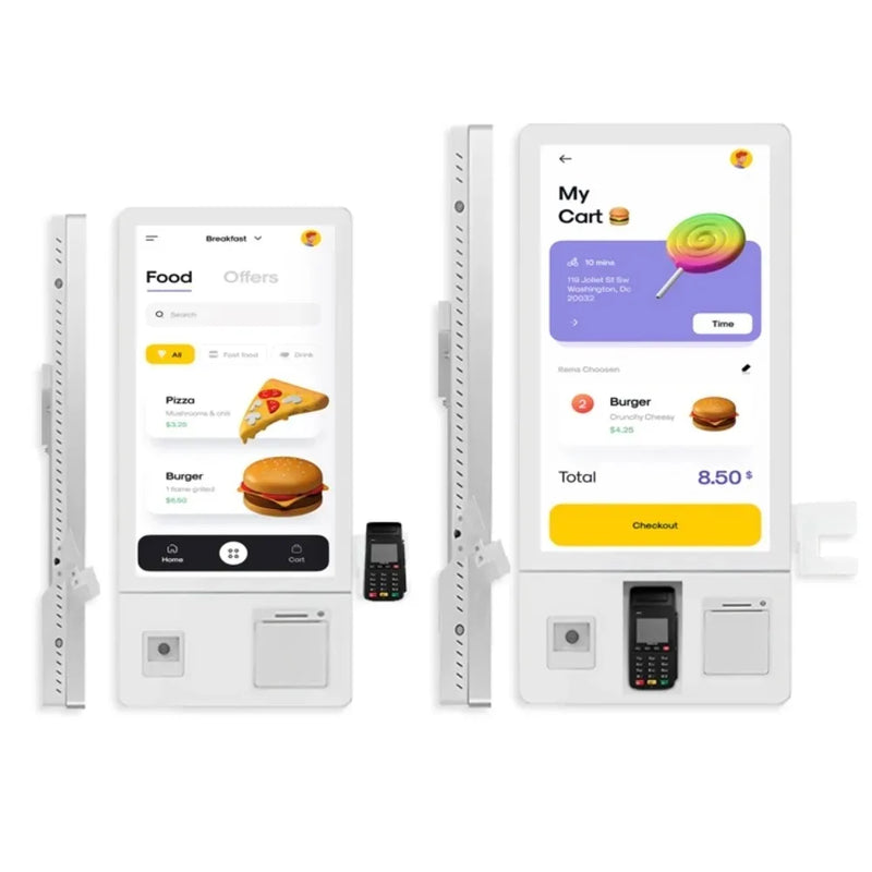 Kiosque de commande tactile 24/27/32" – borne POS restauration rapide
