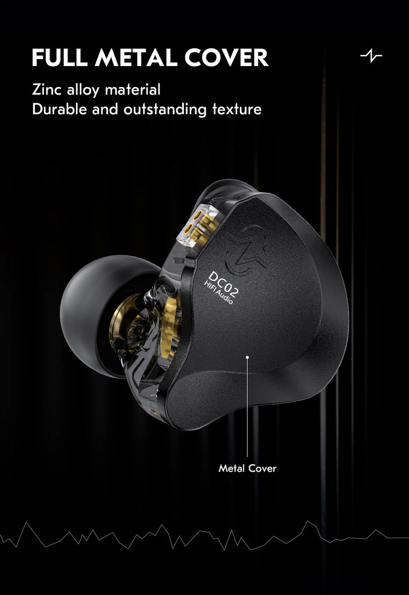 Écouteurs CCZ SOLO DC02 – intra-auriculaires HiFi filaires, driver 10 mm