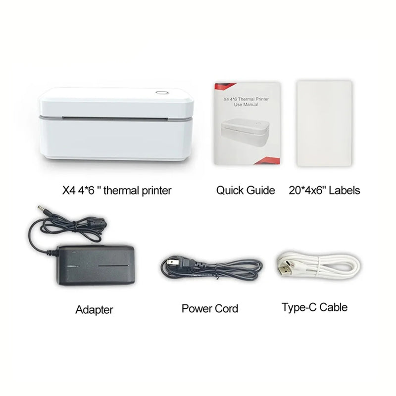 Imprimante d'étiquettes thermique Marklife X4 – 4x6, Bluetooth, reconnaissance auto