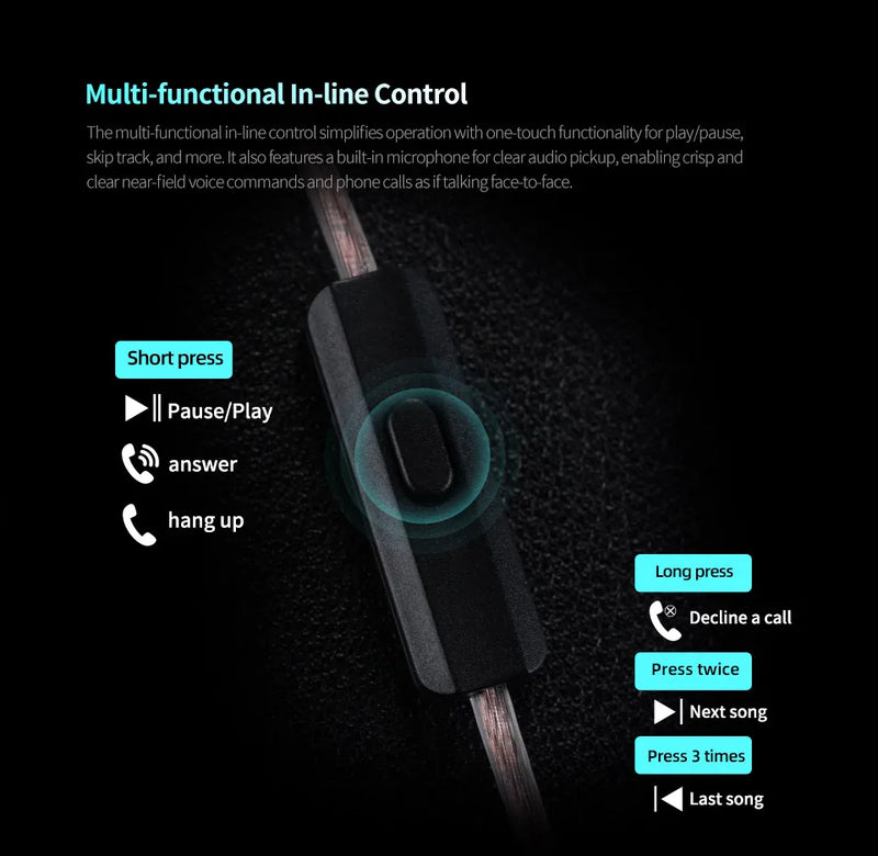 Écouteurs KZ Castor PRO – intra-auriculaires HiFi, câble détachable, basses