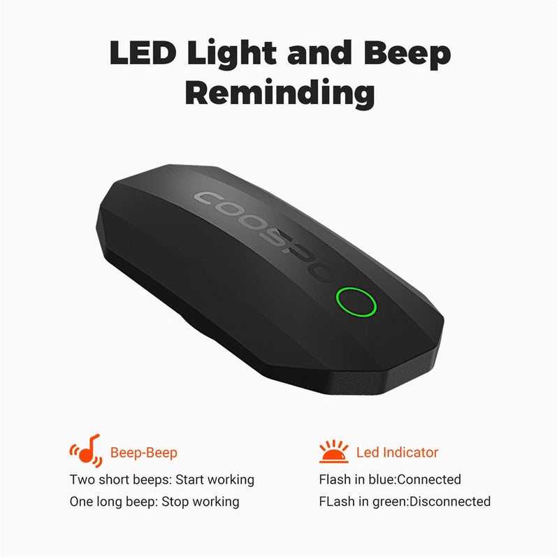 Ceinture cardio COOSPO H808S – Bluetooth & ANT+, Garmin, Wahoo, Zwift, vélo