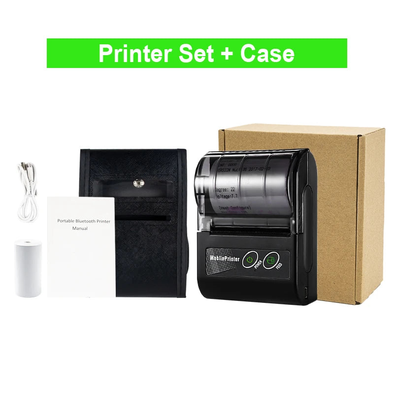 Mini-imprimante thermique portable Bluetooth 58 mm – reçus, sans encre, batterie 10h