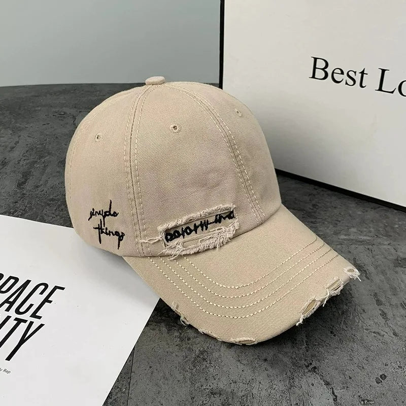 Casquette baseball vintage délavée – broderie, streetwear, unisexe, été