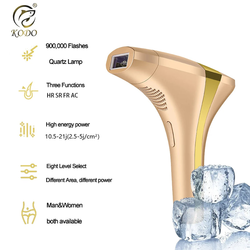 Épilateur laser IPL KODO A113 – 4 en 1 indolore, visage & corps, 900k flashs