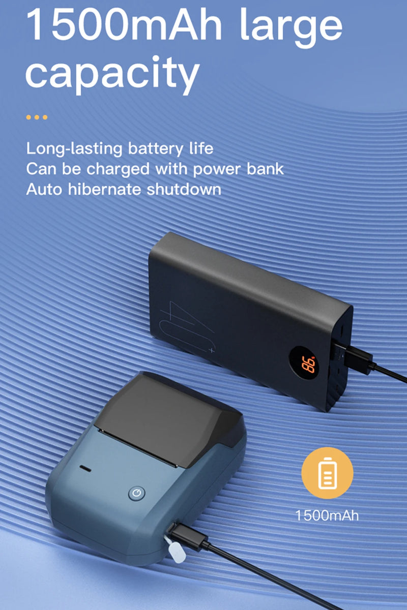 Étiqueteuse thermique NiiMbot B1 – Bluetooth sans fil, 203 DPI, portable