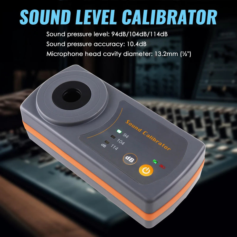Calibrateur sonomètre 94/104/114 dB – étalonnage micro 1/2 pouce, compact