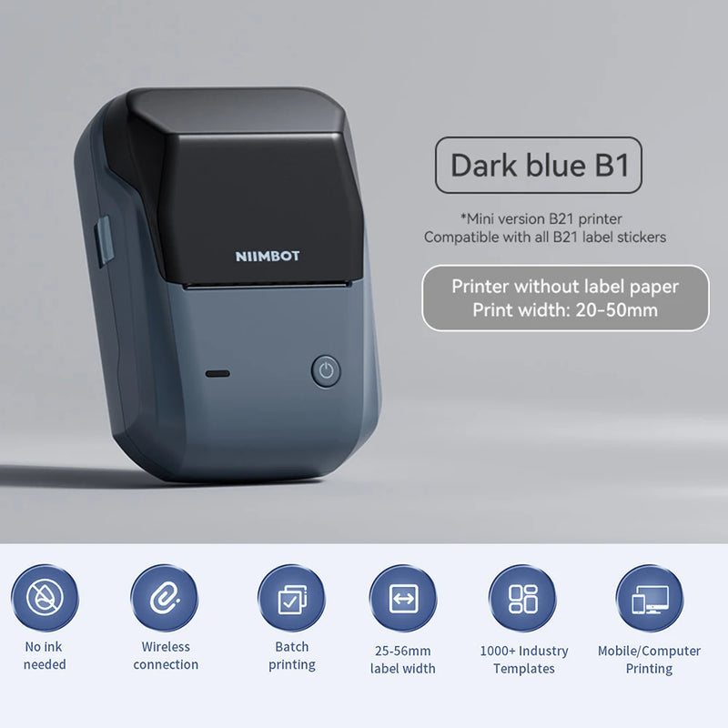 Étiqueteuse thermique NiiMbot B1 – Bluetooth sans fil, 203 DPI, portable