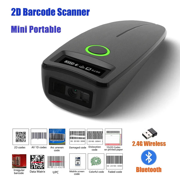 Scanner de codes-barres 2D Bluetooth SYCREADER TD-W7 – 1D/2D/QR, sans fil, stockage