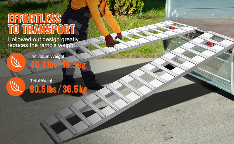 Rampes de chargement aluminium SucceBuy – 880/6000/10000 lbs, antidérapantes, lot de 2