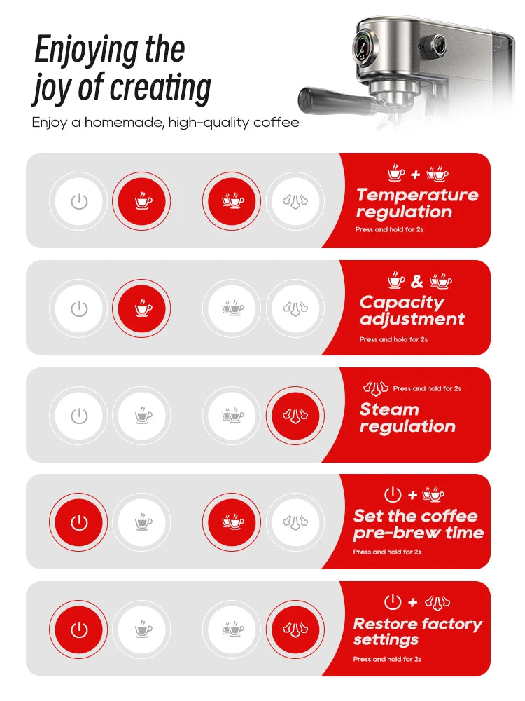 Machine à café expresso HiBREW H10B – 20 bar, semi-auto, chaud & froid