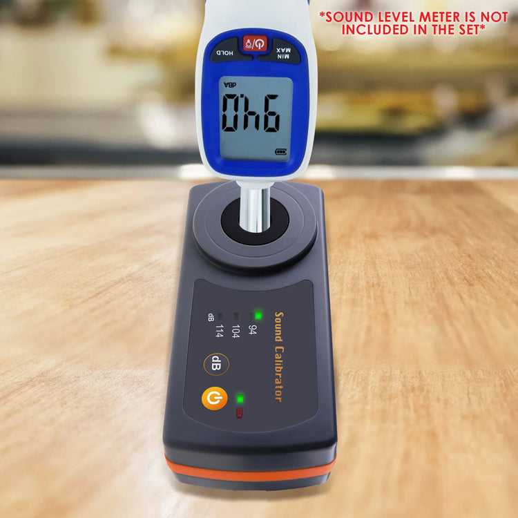 Calibrateur sonomètre 94/104/114 dB – étalonnage micro 1/2 pouce, compact
