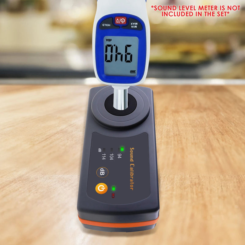 Calibrateur sonomètre 94/104/114 dB – étalonnage micro 1/2 pouce, compact